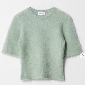 & Other Stories Brushed-Knit T-Shirt, Size S, Green